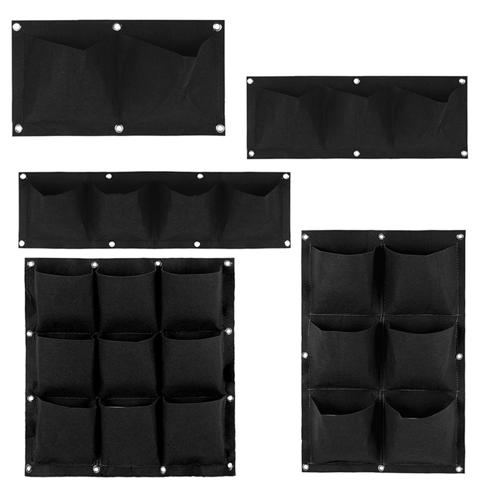 Pockets Wall Hanging Planting Bags Green - Image 3