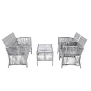 Alternative view of 4 Pieces Outdoor Furniture Rattan Chair And Table