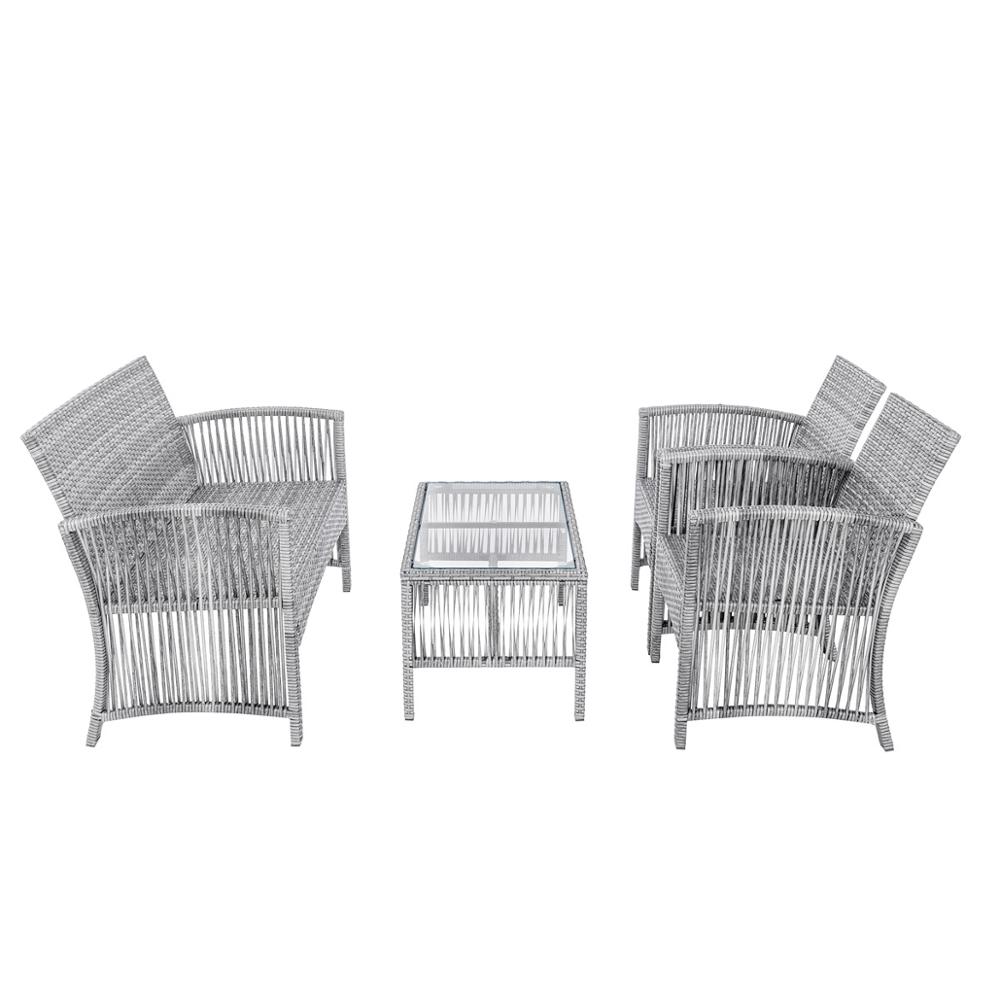 4 Pieces Outdoor Furniture Rattan Chair And Table - Image 2
