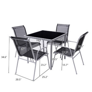Alternative view of Costway 5 PCS Bistro Set Garden of Chairs