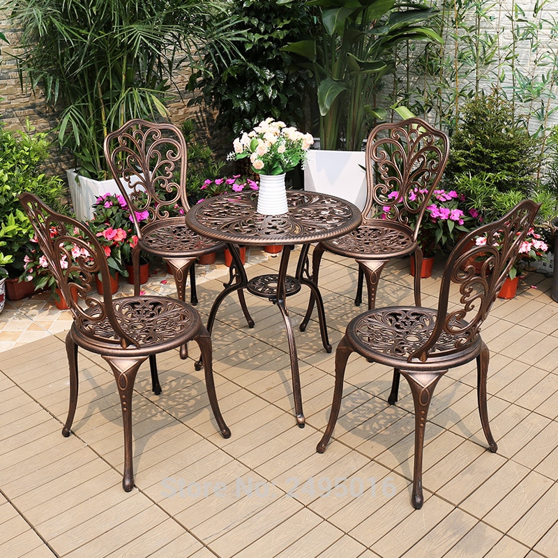set of 5pcs Cast Aluminum garden furniture dining set - Image 2