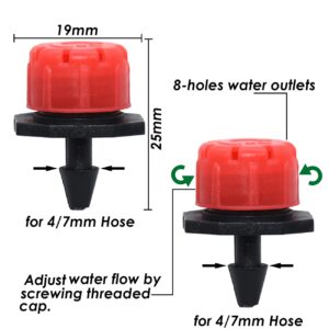 Alternative view of KESLA 30-1000PCS 4/7mm Garden Irrigation Nozzle Adjustable Dripper Watering Sprinkler Emitter Micro Drip Balcony Yard Greenhouse